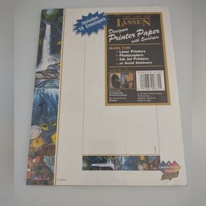 🌷‼️5/$20 ART OF LASSEN Aquatic Designer Printer Paper w 10 Design Envelopes NEW